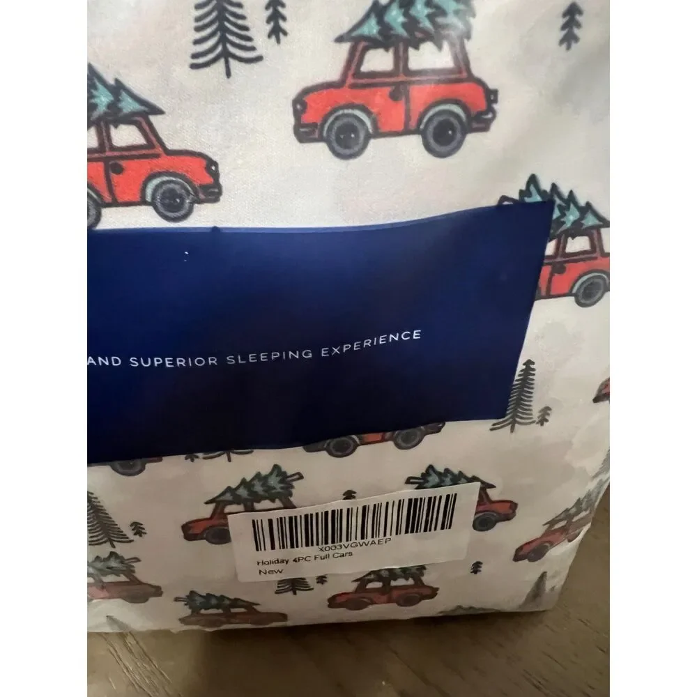 CGK Linens 4 Piece Christmas Pattern Sheet Set Full New